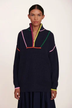 Knits<STAUD HAMPTON SWEATER  NAVY MULTI NAVYMULTI