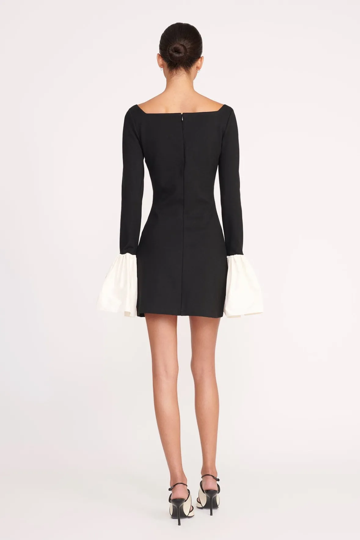 Dresses<STAUD HAWTHORNE DRESS BLACK IVORY BLACKIVORY