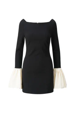 Dresses<STAUD HAWTHORNE DRESS BLACK IVORY BLACKIVORY