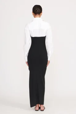Dresses<STAUD HAZEL DRESS BLACK WHITE BLACKWHITE
