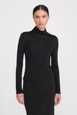 Essentials|Tops<STAUD HELVIN TOP BLACK