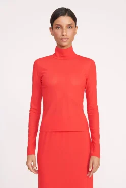 Tops<STAUD HELVIN TOP RED ROSE REDROSE