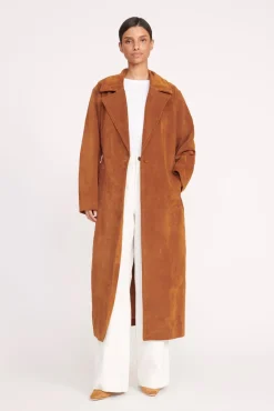 Best Sellers|Outerwear & Jackets<STAUD HOLDEN COAT TAN