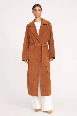 Best Sellers|Outerwear & Jackets<STAUD HOLDEN COAT   TAN