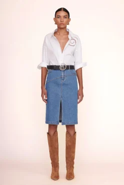 Denim<STAUD HUDSON SKIRT  MEDIUM WASH MEDIUMWASH