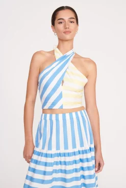 Poplin Shop|Skirts<STAUD IDALINO SKIRT  BUTTERCUP SEASHORE STRIPE BUTTERCUPSEASHORESTRIPE