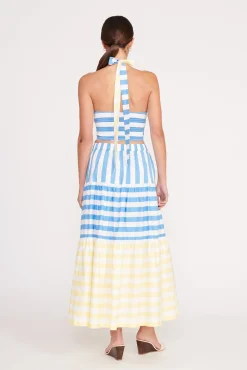 Poplin Shop|Skirts<STAUD IDALINO SKIRT  BUTTERCUP SEASHORE STRIPE BUTTERCUPSEASHORESTRIPE
