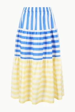 Poplin Shop|Skirts<STAUD IDALINO SKIRT  BUTTERCUP SEASHORE STRIPE BUTTERCUPSEASHORESTRIPE