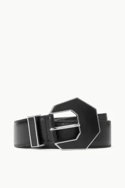 Belts<STAUD INLAY BUCKLE BELT BLACK