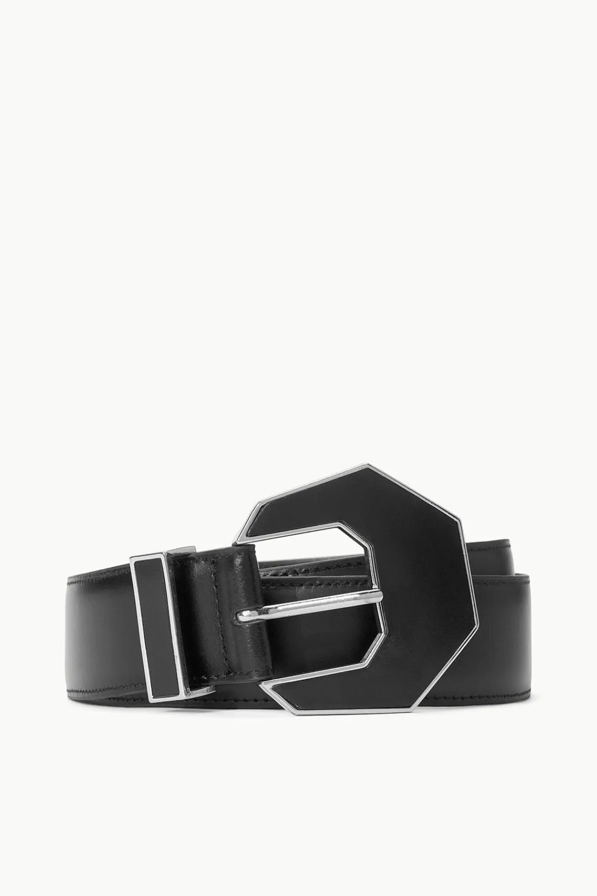 Belts<STAUD INLAY BUCKLE BELT BLACK