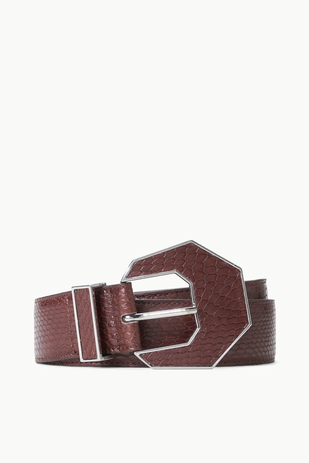 Belts<STAUD INLAY BUCKLE BELT MAHOGANY