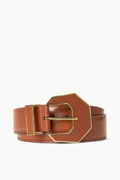 Belts<STAUD INLAY BUCKLE BELT TAN
