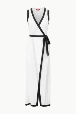 Cover-Ups<STAUD ISCHIA COVERUP DRESS WHITE BLACK WHITEBLACK
