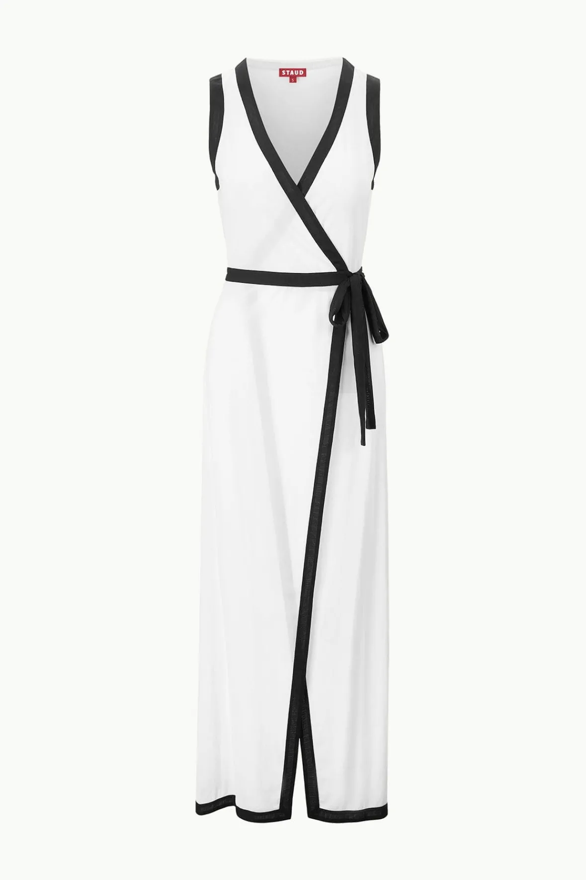 Cover-Ups<STAUD ISCHIA COVERUP DRESS WHITE BLACK WHITEBLACK