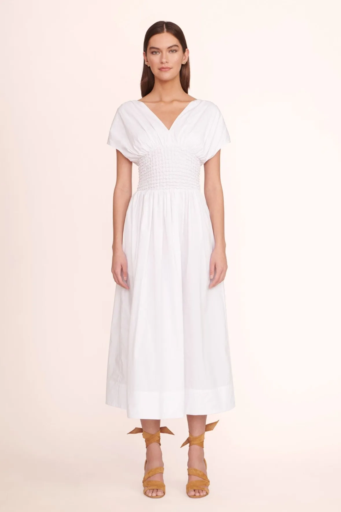 Poplin Shop<STAUD JACKSON DRESS WHITE
