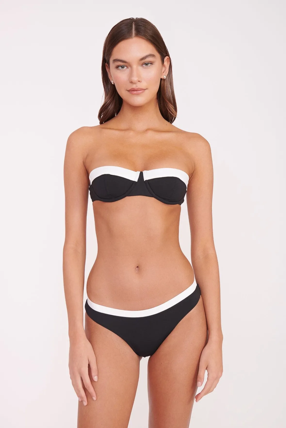 Bikinis<STAUD JO BALCONETTE BIKINI TOP BLACK WHITE BLACKWHITE