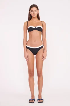 Bikinis<STAUD JO BALCONETTE BIKINI TOP  BLACK WHITE BLACKWHITE