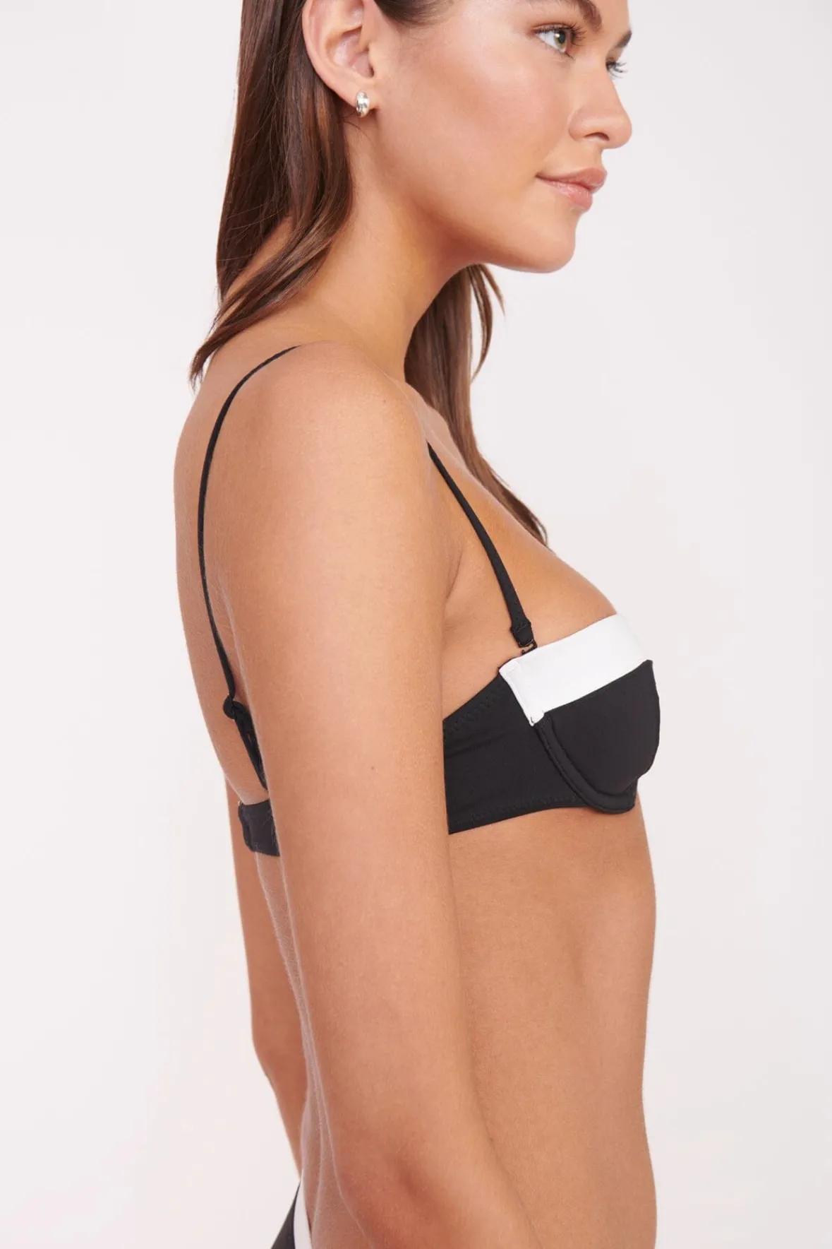 Bikinis<STAUD JO BALCONETTE BIKINI TOP BLACK WHITE BLACKWHITE