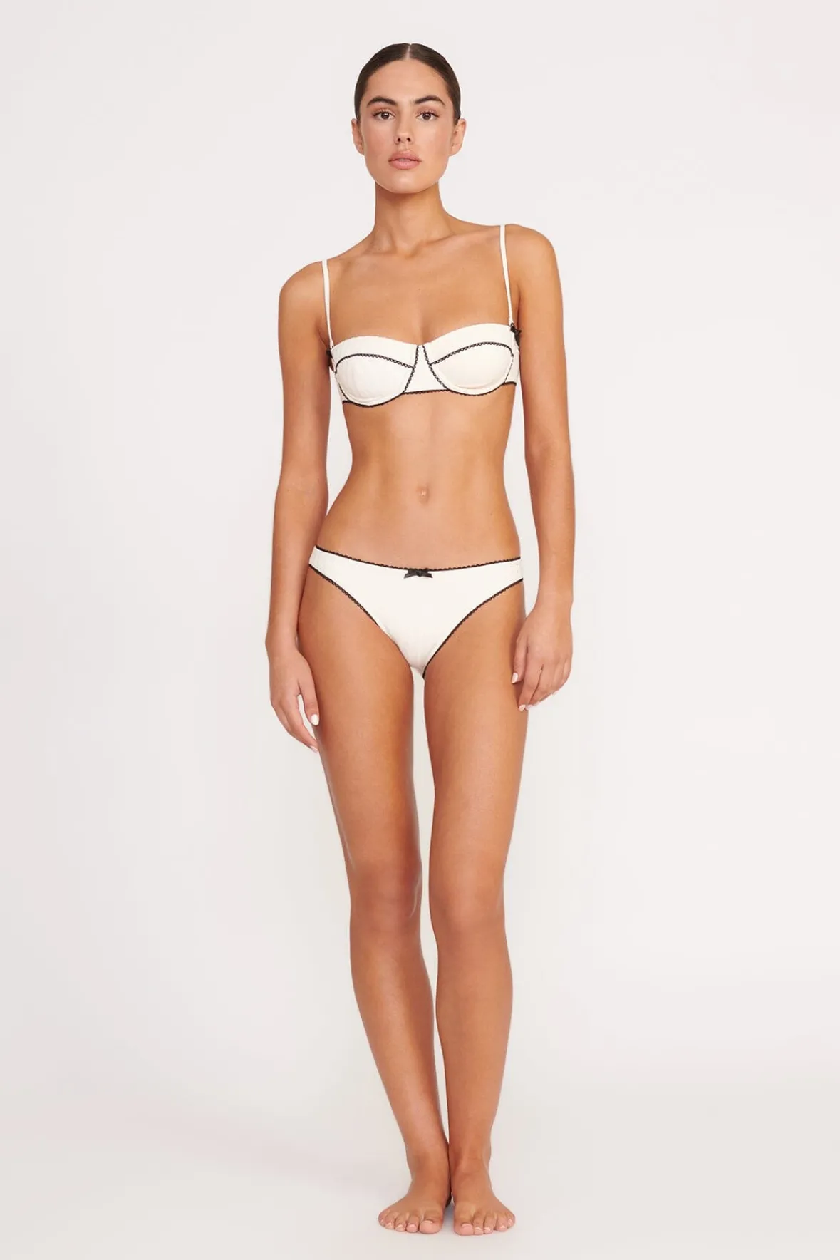 Bikinis<STAUD JO BALCONETTE BIKINI TOP IVORY BLACK IVORYBLACK