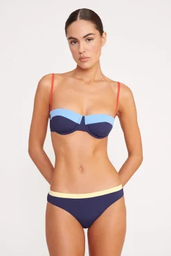 Bikinis<STAUD JO BALCONETTE BIKINI TOP NAVY COLORBLOCK NAVYCOLORBLOCK