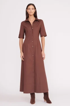 Poplin Shop<STAUD JOAN MAXI DRESS MAHOGANY