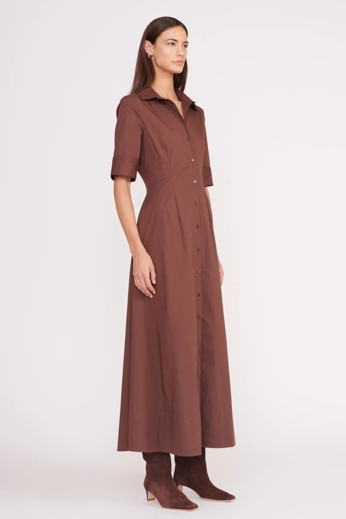 Poplin Shop<STAUD JOAN MAXI DRESS MAHOGANY