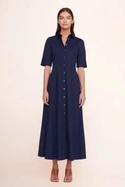 Poplin Shop|Dresses<STAUD JOAN MAXI DRESS NAVY