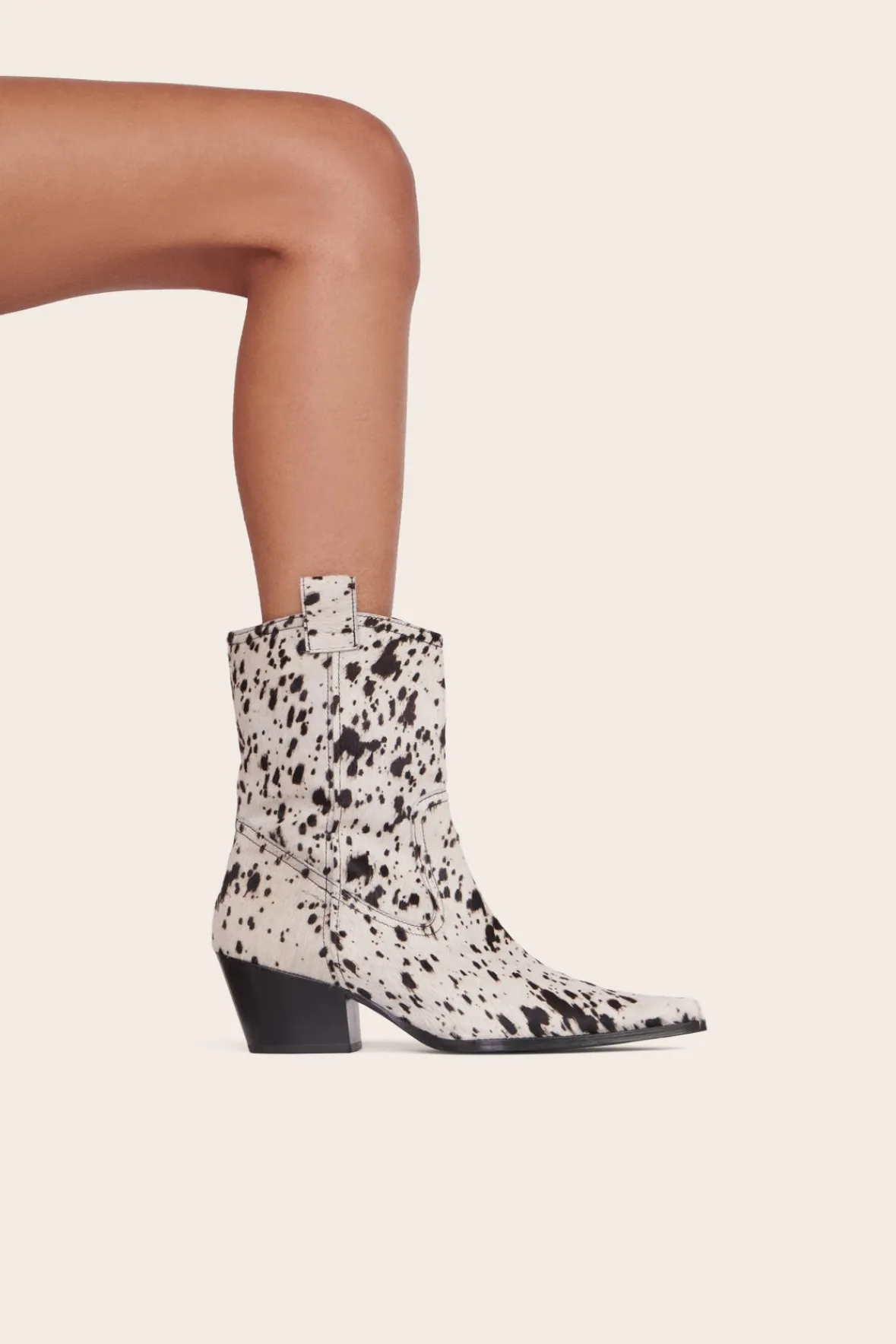 The Boot Shop|Boots<STAUD JUNE BOOT BLACK WHITE HAIRCALF BLACKWHITEHAIRCALF