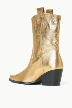 Boots<STAUD JUNE BOOT   GOLD