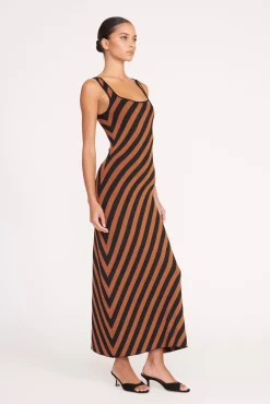 Dresses<STAUD KATIE DRESS  BLACK TAN SEASHORE STRIPE BLACKTANSEASHORESTRIPE