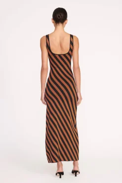 Dresses<STAUD KATIE DRESS  BLACK TAN SEASHORE STRIPE BLACKTANSEASHORESTRIPE