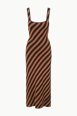 Dresses<STAUD KATIE DRESS  BLACK TAN SEASHORE STRIPE BLACKTANSEASHORESTRIPE