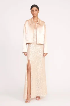 Dresses<STAUD KEZIA DRESS   BEIGE