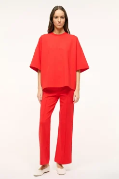 Essentials|Pants & Shorts<STAUD KNACK PANT  RED ROSE REDROSE