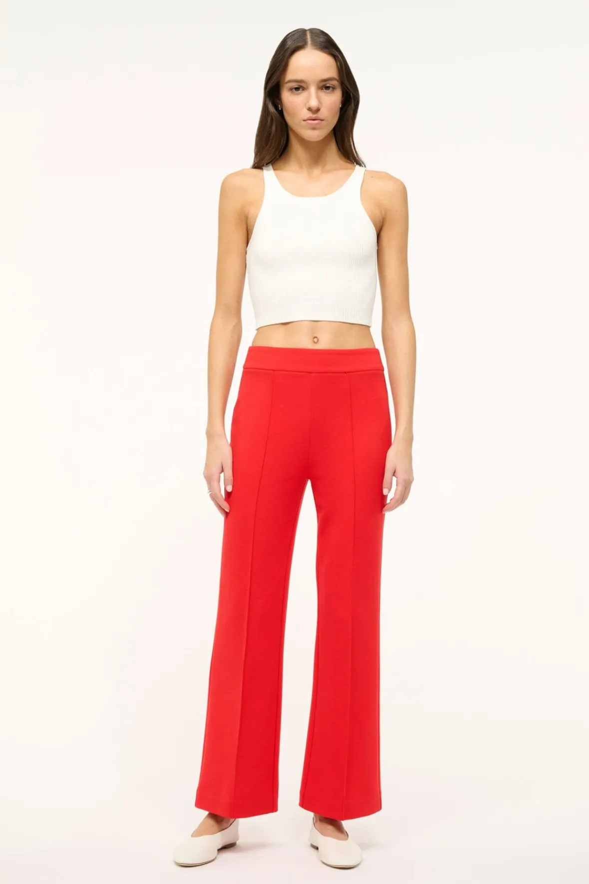 Essentials|Pants & Shorts<STAUD KNACK PANT RED ROSE REDROSE