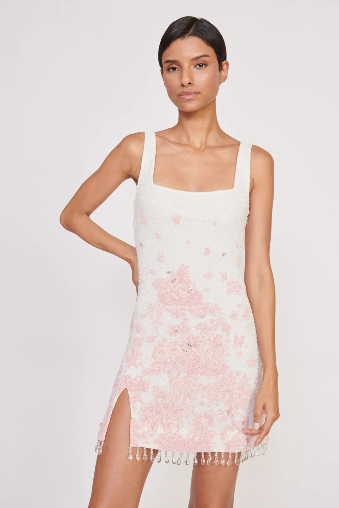 Best Sellers|Dresses<STAUD LE SABLE DRESS IVORY CHERRY BLOSSOM TOILE IVORYCHERRYBLOSSOMTOILE