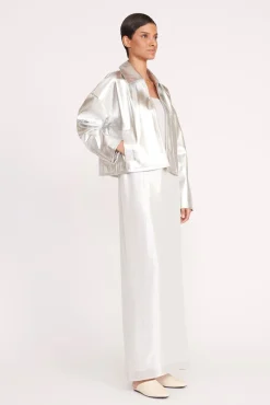 Outerwear & Jackets<STAUD LENNOX JACKET SILVER
