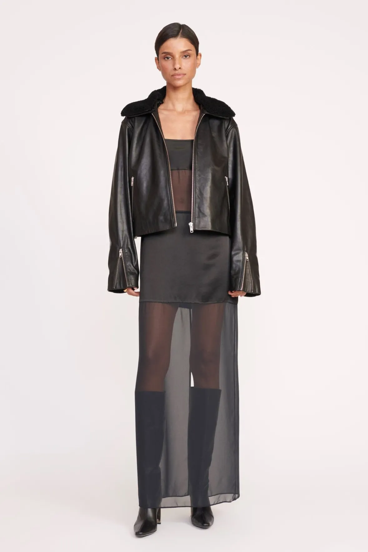 Best Sellers|Outerwear & Jackets<STAUD LENORA JACKET BLACK
