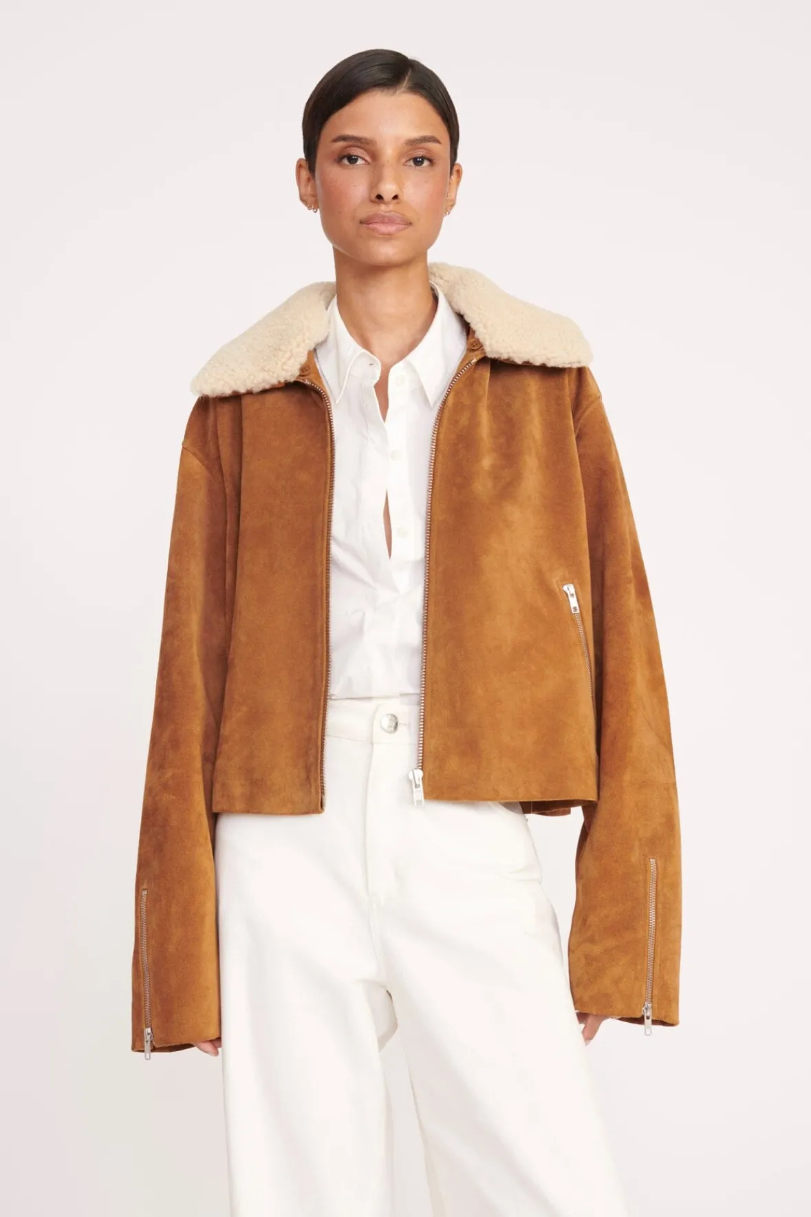 Best Sellers|Outerwear & Jackets<STAUD LENORA JACKET TAN