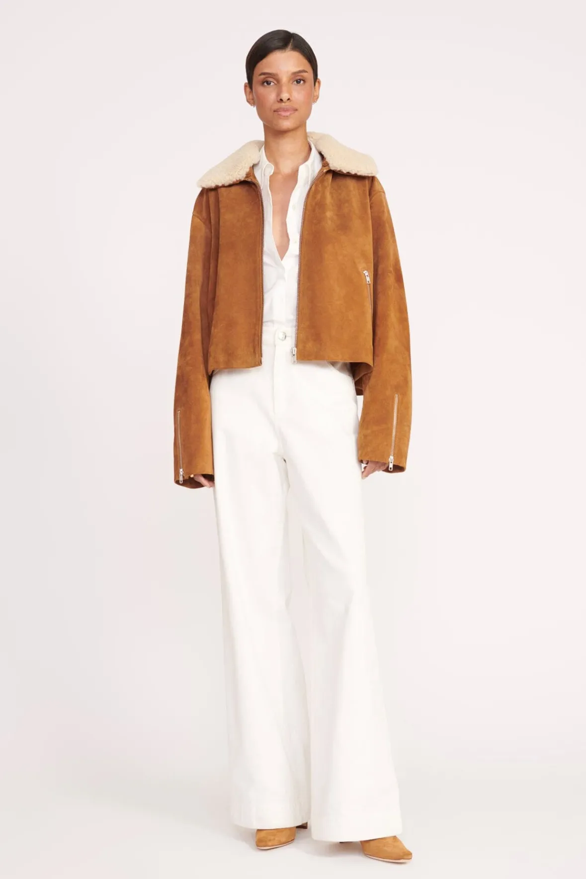 Best Sellers|Outerwear & Jackets<STAUD LENORA JACKET TAN