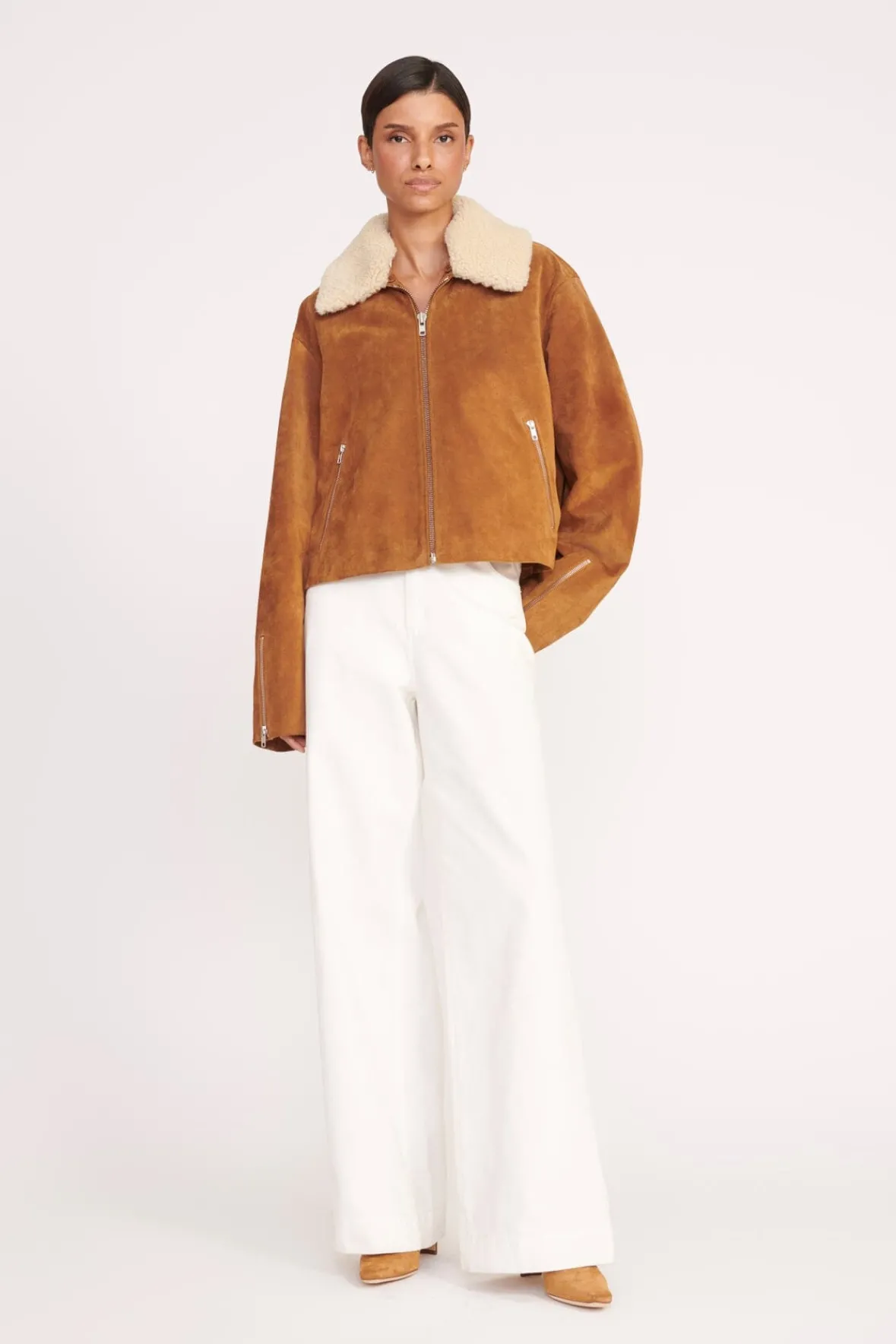 Best Sellers|Outerwear & Jackets<STAUD LENORA JACKET TAN