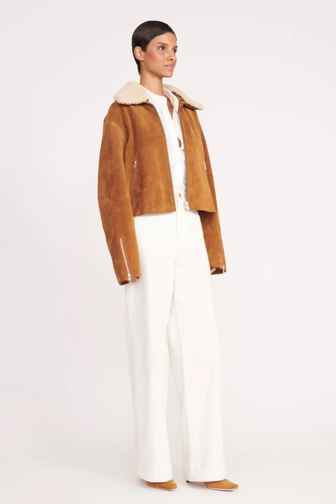 Best Sellers|Outerwear & Jackets<STAUD LENORA JACKET TAN