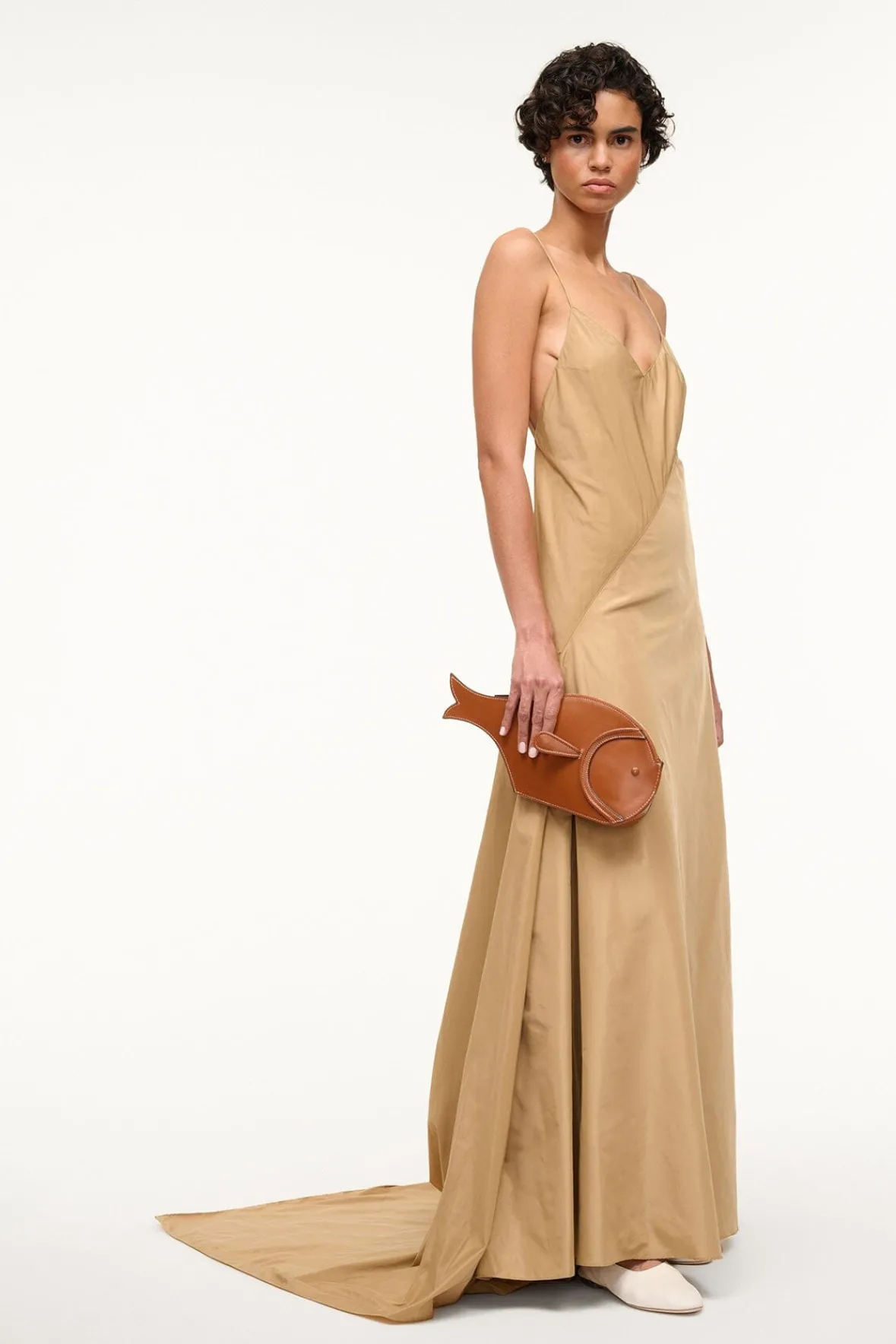 The Evening Edit|Dresses<STAUD LEONARDO DRESS FAWN