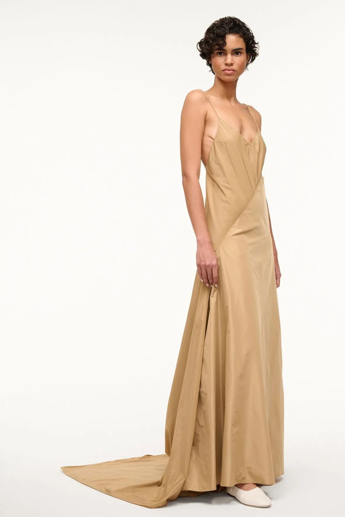 The Evening Edit|Dresses<STAUD LEONARDO DRESS FAWN