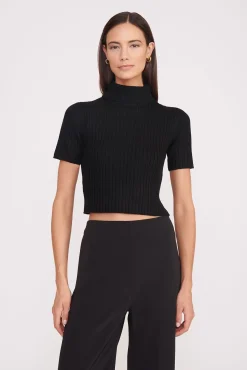 Essentials|Knits<STAUD LILOU SWEATER BLACK