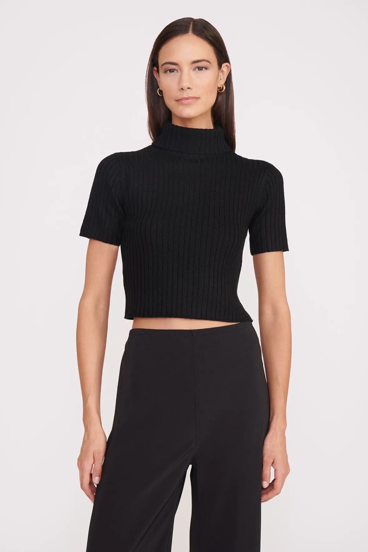 Essentials|Knits<STAUD LILOU SWEATER BLACK
