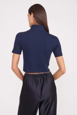 Knits|Essentials<STAUD LILOU SWEATER   NAVY