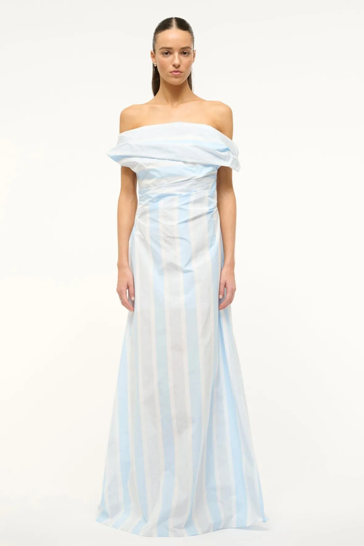 The Evening Edit|Dresses<STAUD LIPARI DRESS ADRIATIC STRIPE ADRIATICSTRIPE