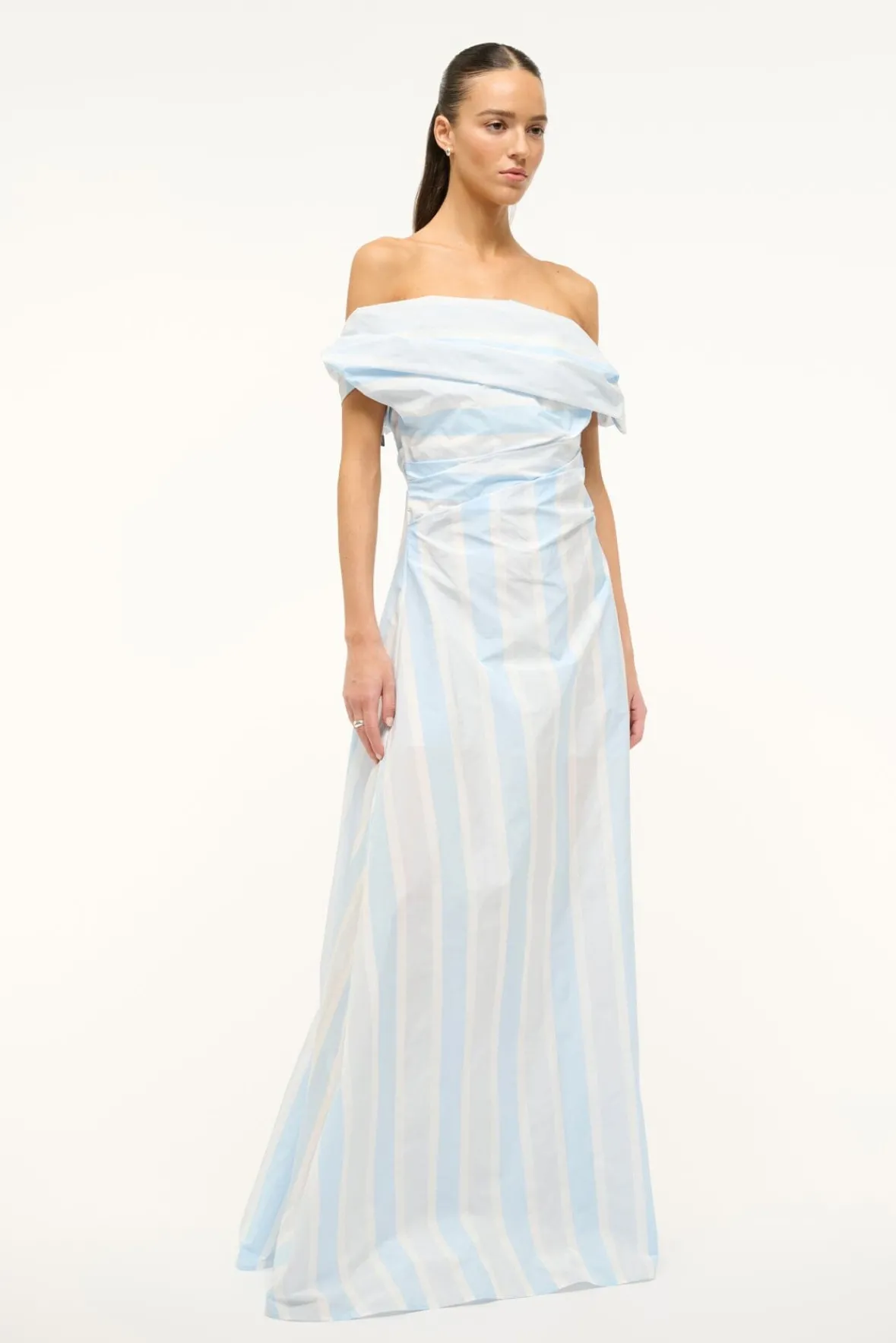 The Evening Edit|Dresses<STAUD LIPARI DRESS ADRIATIC STRIPE ADRIATICSTRIPE