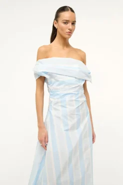 The Evening Edit|Dresses<STAUD LIPARI DRESS ADRIATIC STRIPE ADRIATICSTRIPE